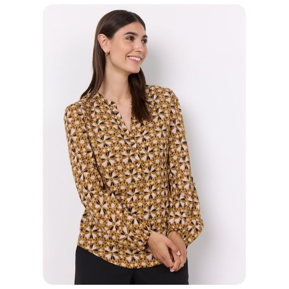 !! Soyaconcept Golden Yellow Long Sleeve Blouse sz xs